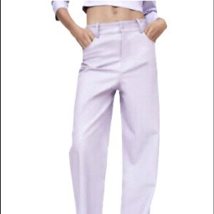 Zara High- waisted Faux Leather pants